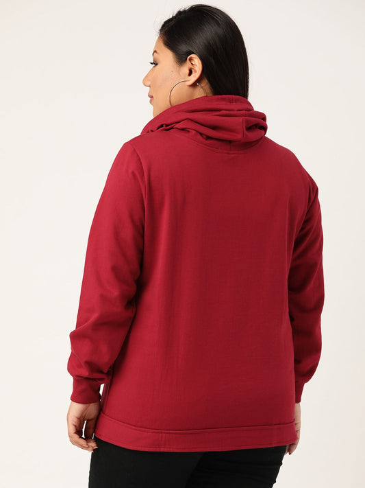 Women Cotton Plus Size Hooded Sweatshirt