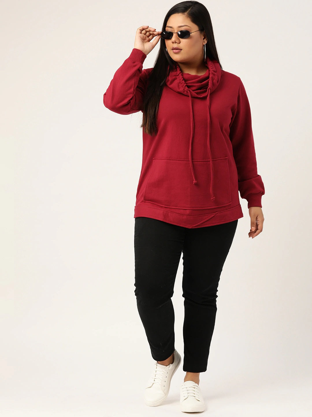 Women Cotton Plus Size Hooded Sweatshirt