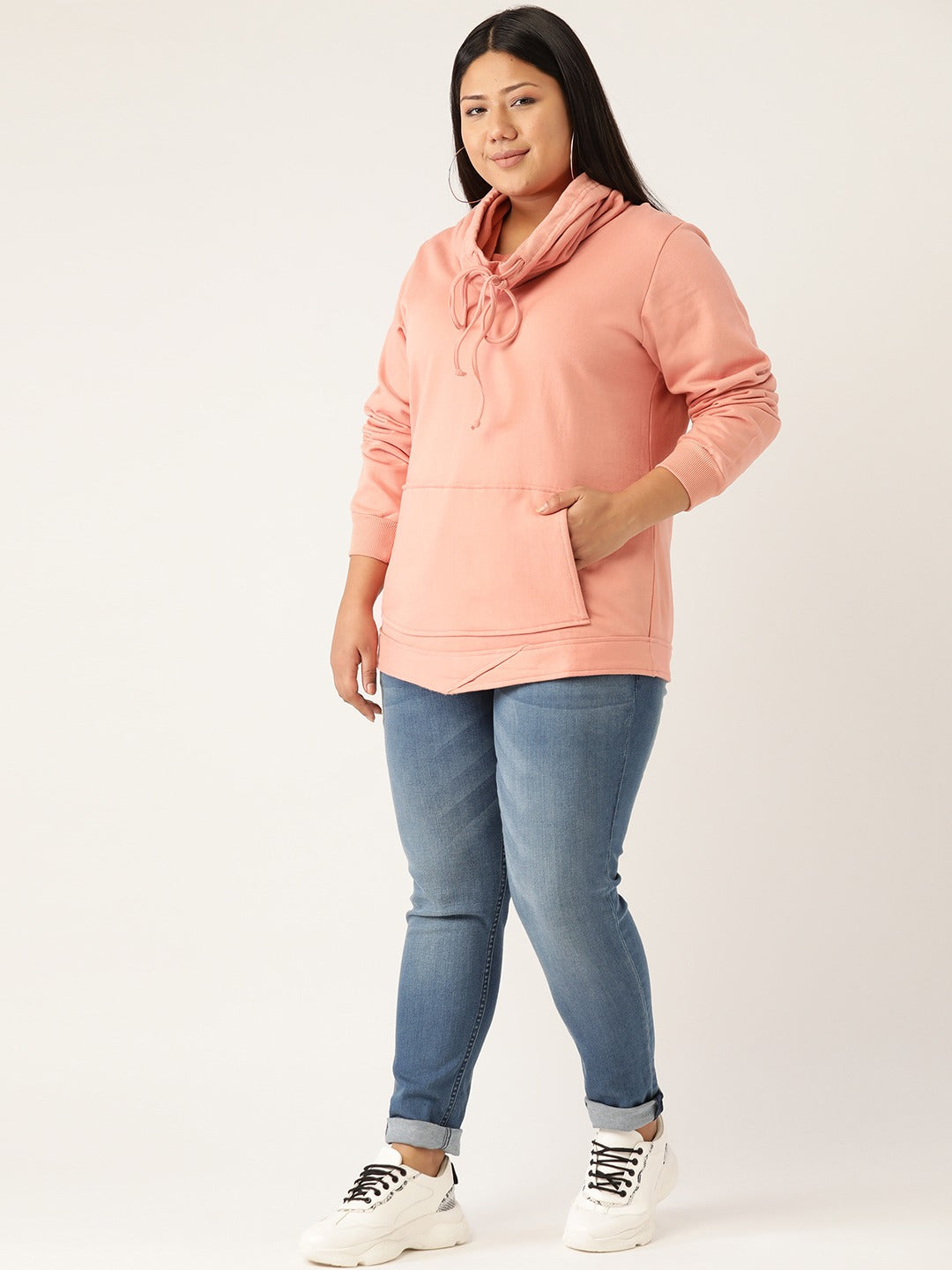 Women Cotton Plus Size Hooded Sweatshirt