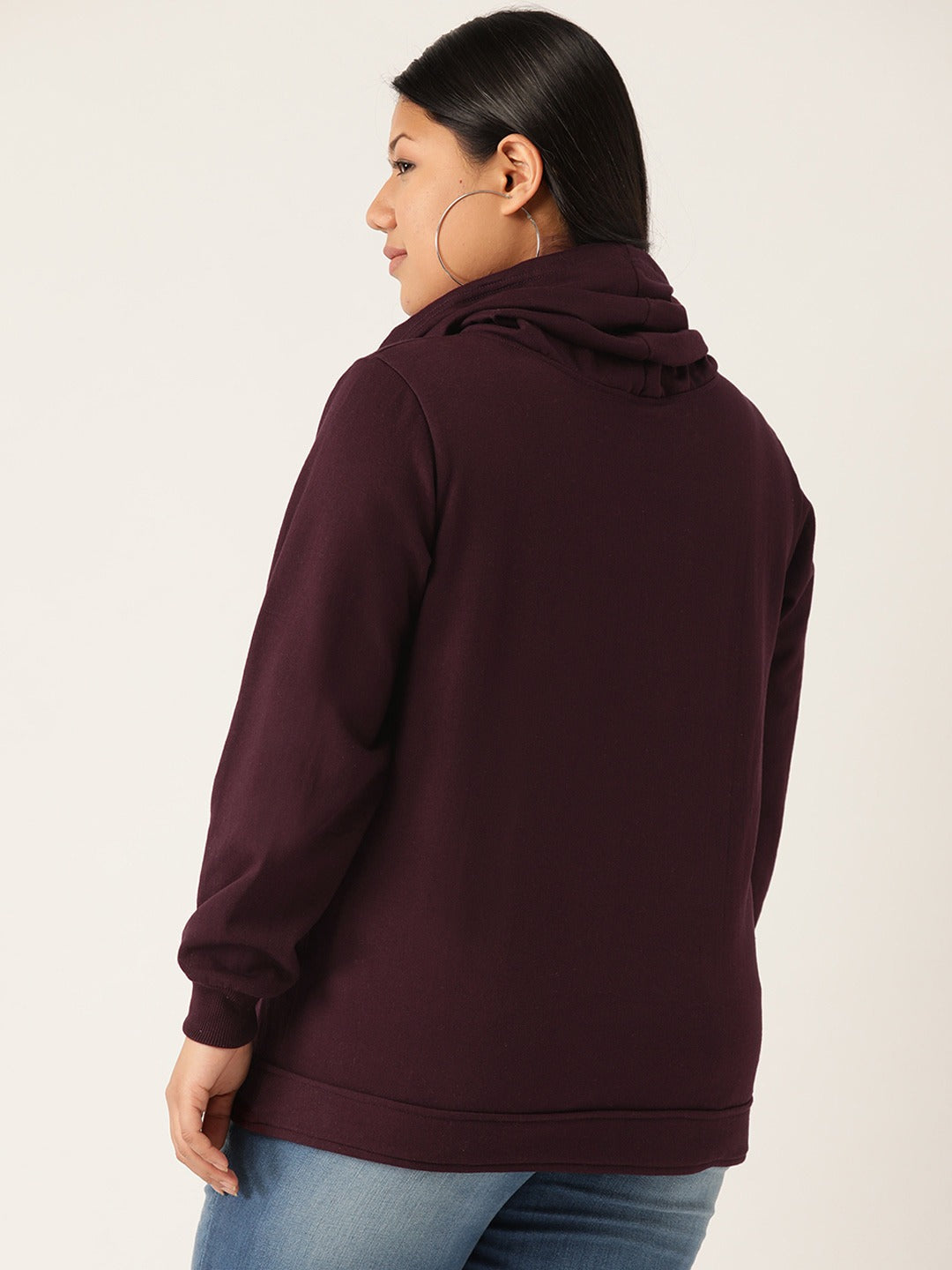 Women Cotton Plus Size Hooded Sweatshirt