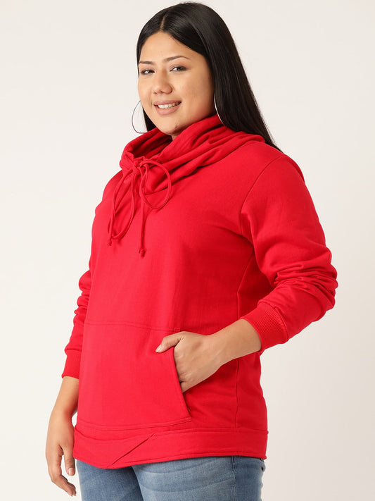 Women Cotton Plus Size Hooded Sweatshirt