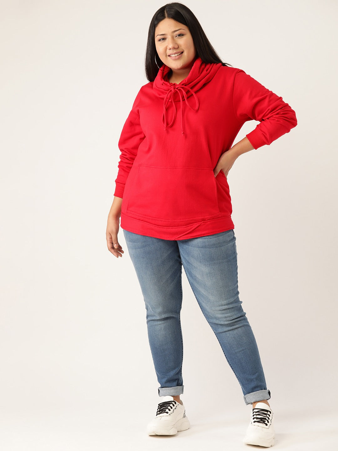 Women Cotton Plus Size Hooded Sweatshirt