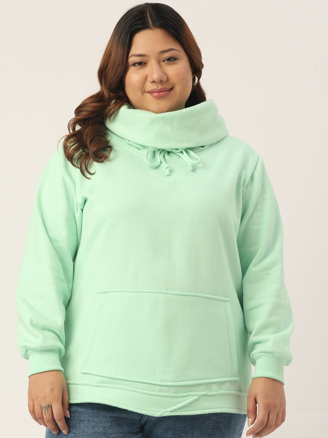 Women Cotton Plus Size Hooded Sweatshirt