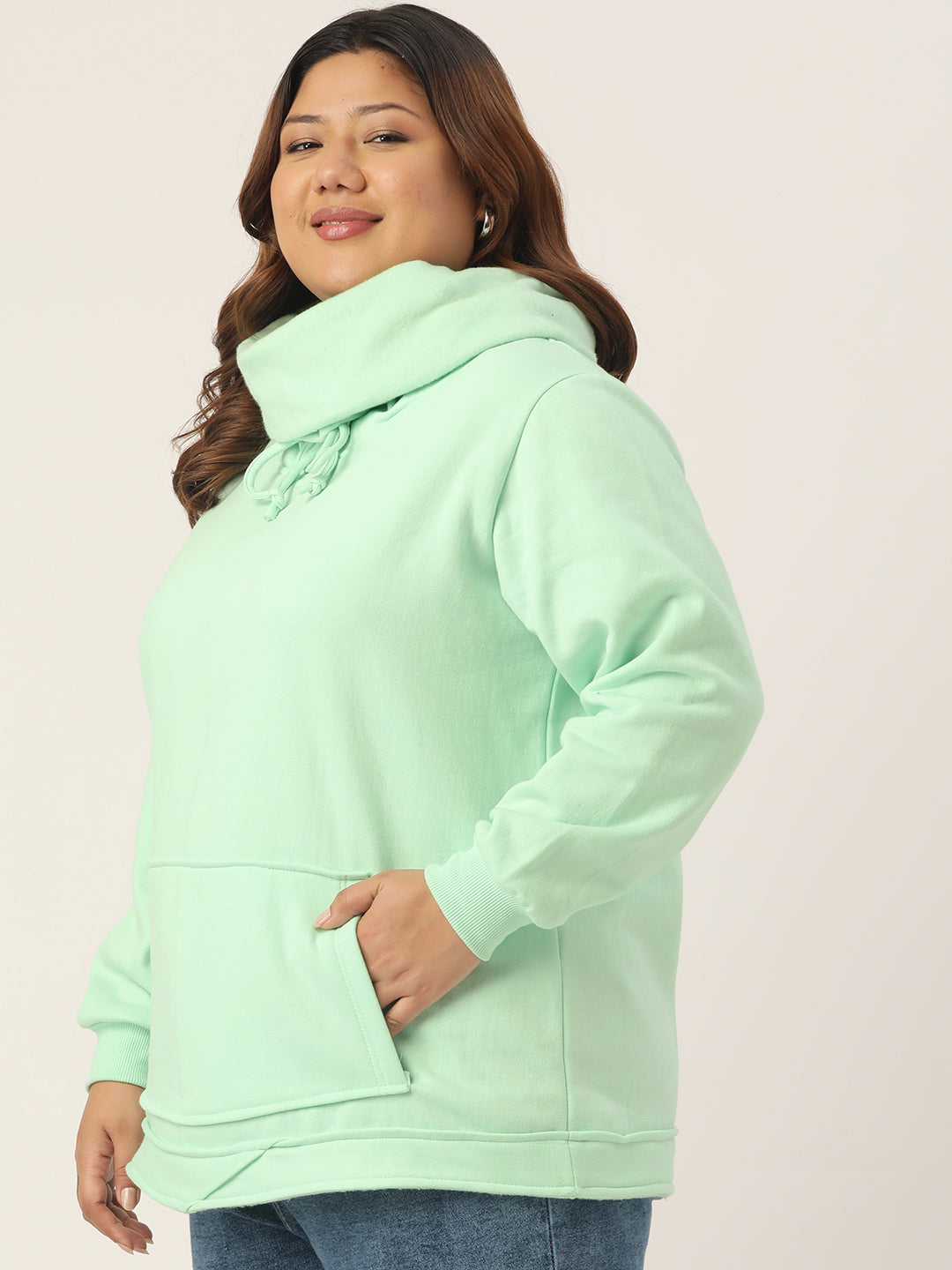 Women Cotton Plus Size Hooded Sweatshirt