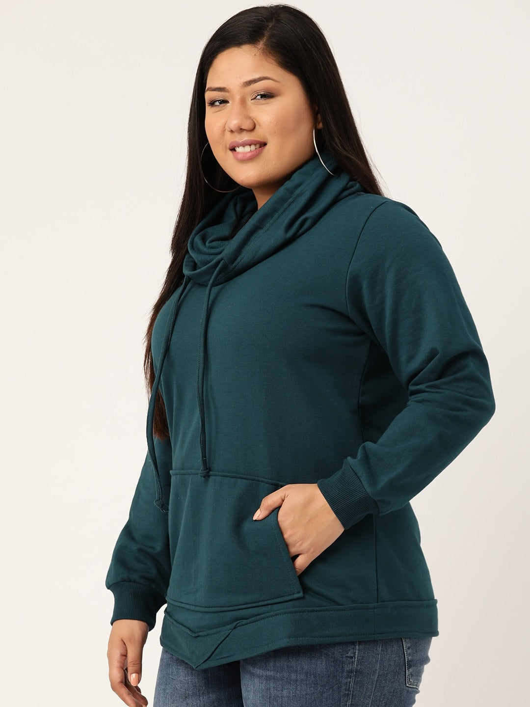 Women Cotton Plus Size Hooded Sweatshirt