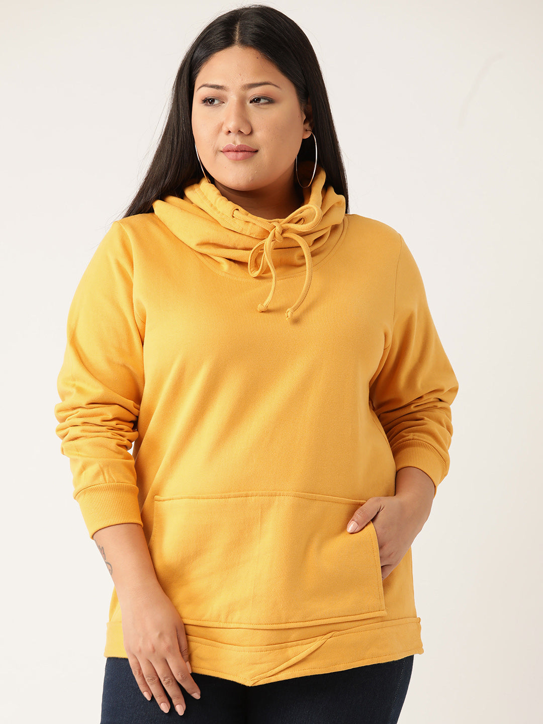 Women Cotton Plus Size Hooded Sweatshirt