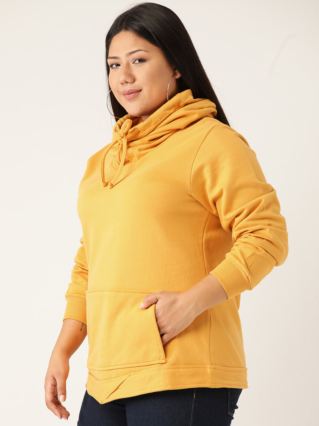 Women Cotton Plus Size Hooded Sweatshirt