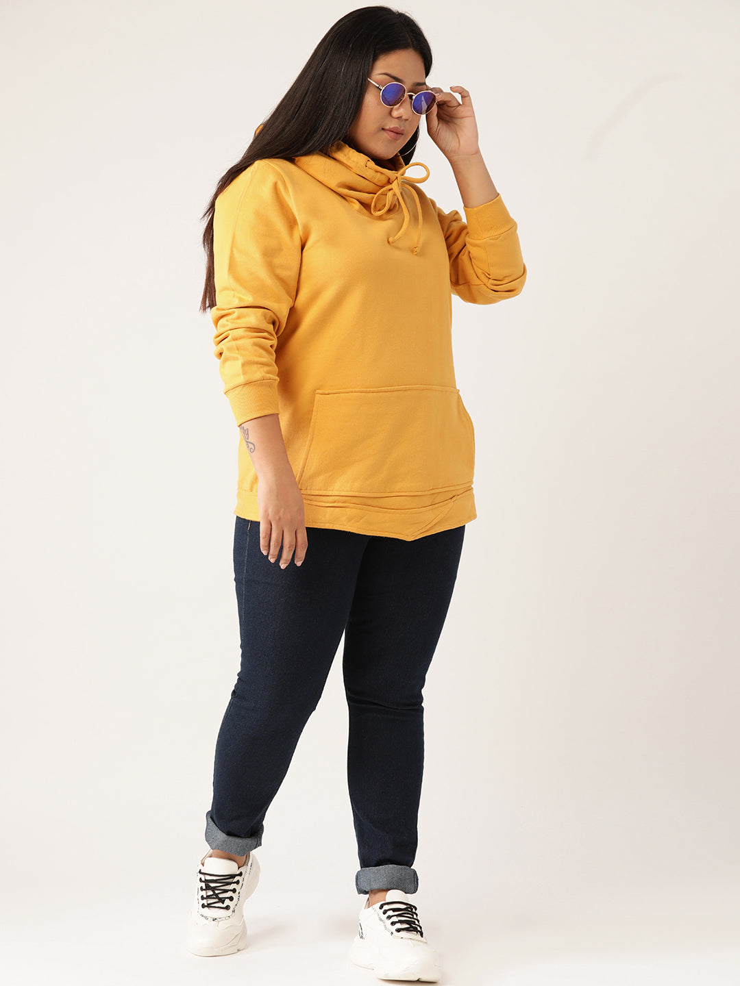 Women Cotton Plus Size Hooded Sweatshirt