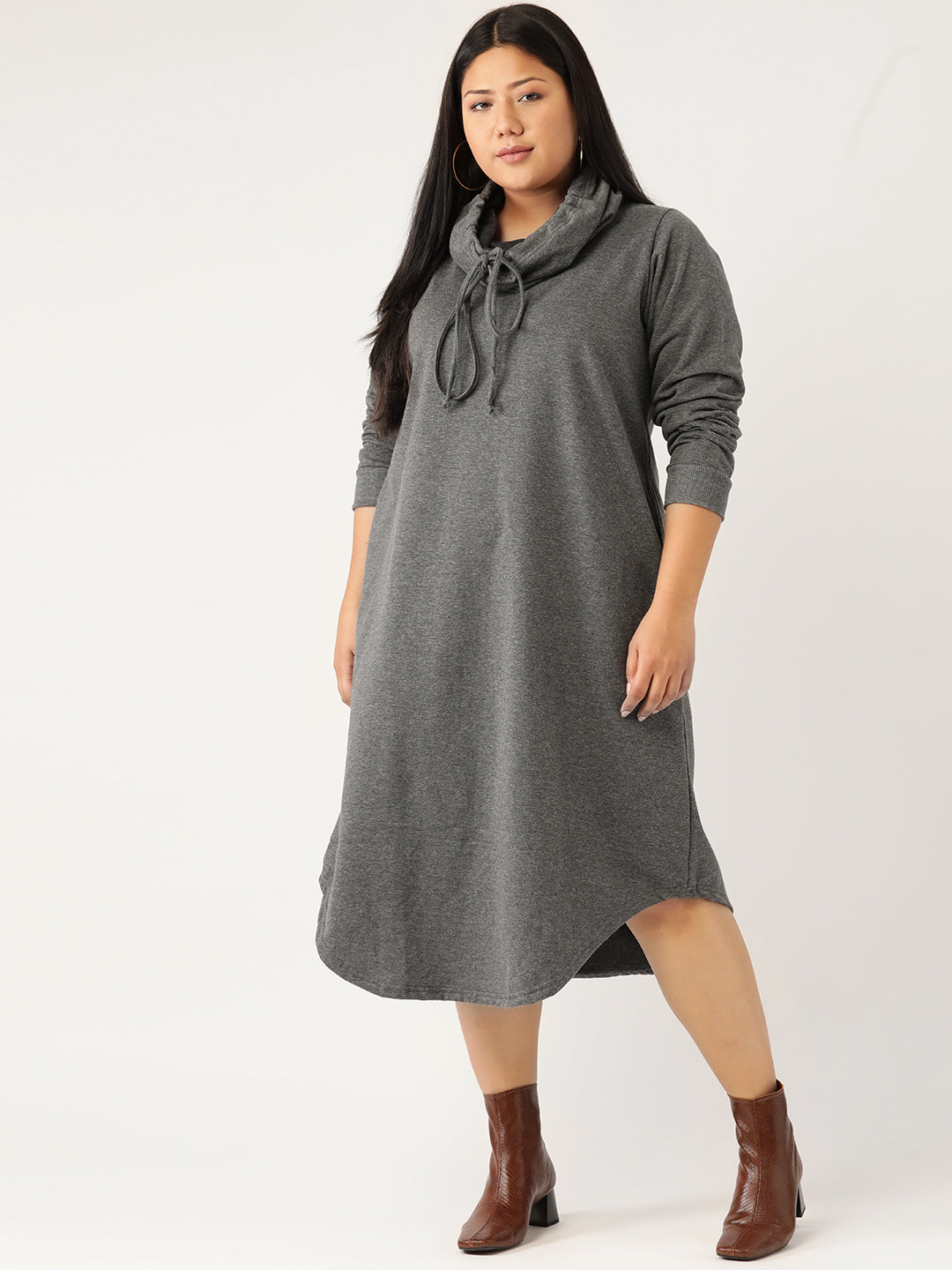Flow State Midi Fleece Dress
