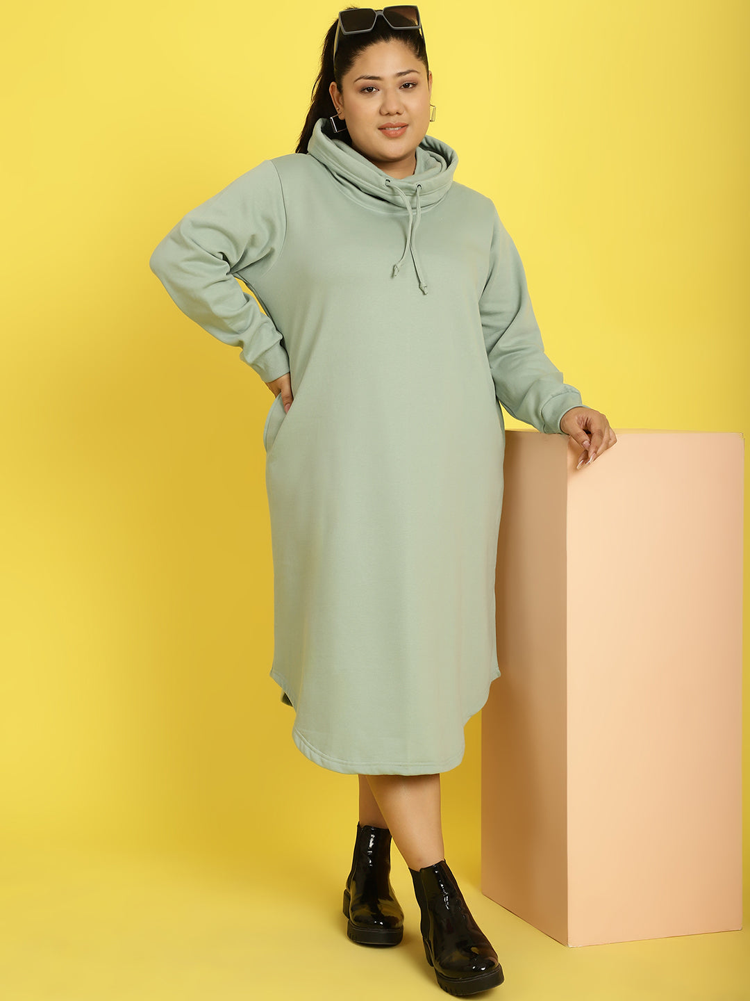 Flow State Midi Fleece Dress