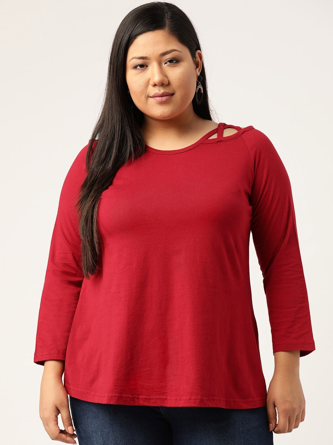 Plus Size Cotton Knitted Top