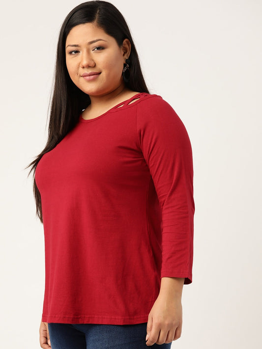 Plus Size Cotton Knitted Top