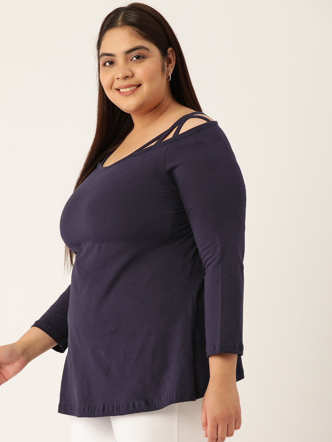 Plus Size Cotton Knitted Top