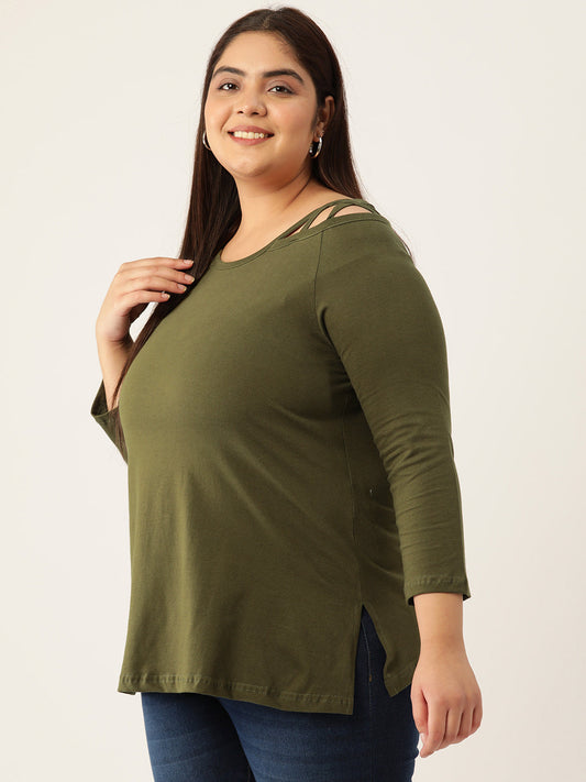 Plus Size Cotton Knitted Top