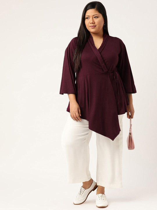 Plus Size Viscose Knitted Top
