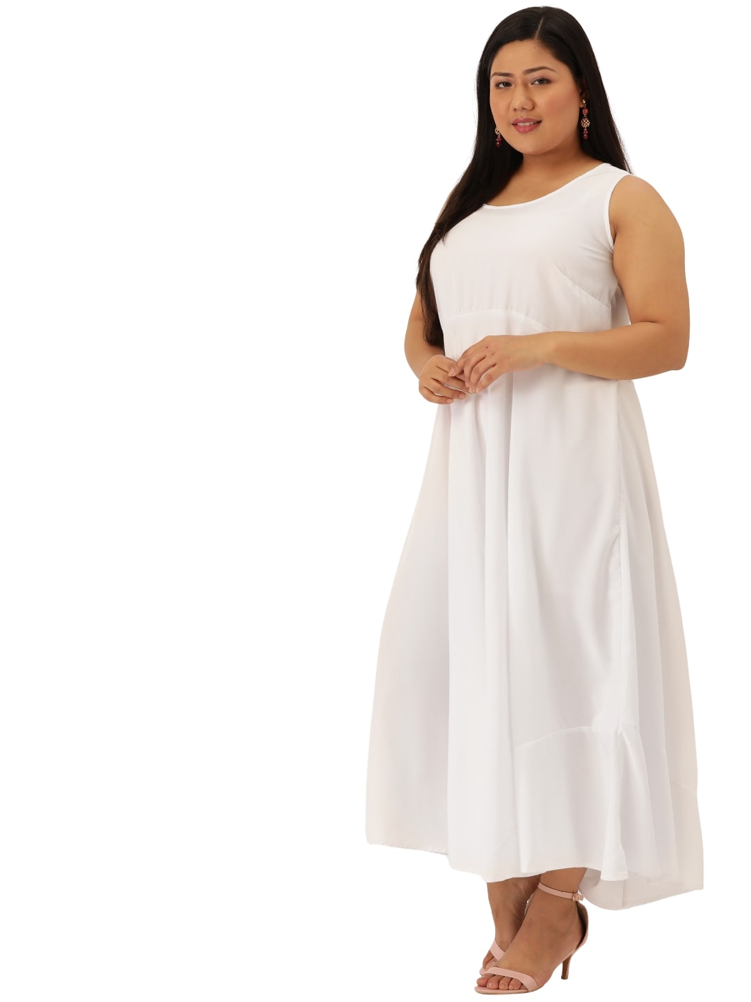 Women Plus Size Floral Printed Layered A-Line Maxi Dress