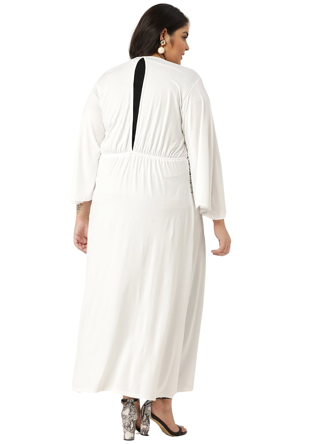 Plus Size Womens Solid Color Longline Tie-Up Shrug