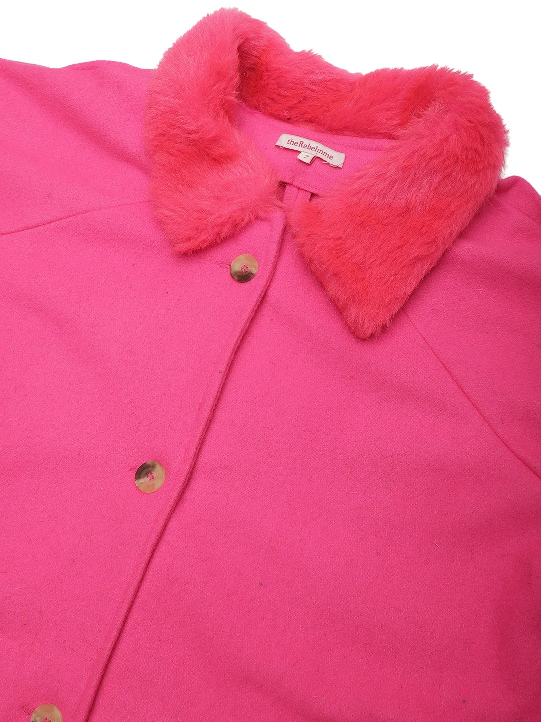 Women Plus Size Spread Collar with Faux Fur Overcoat Coat