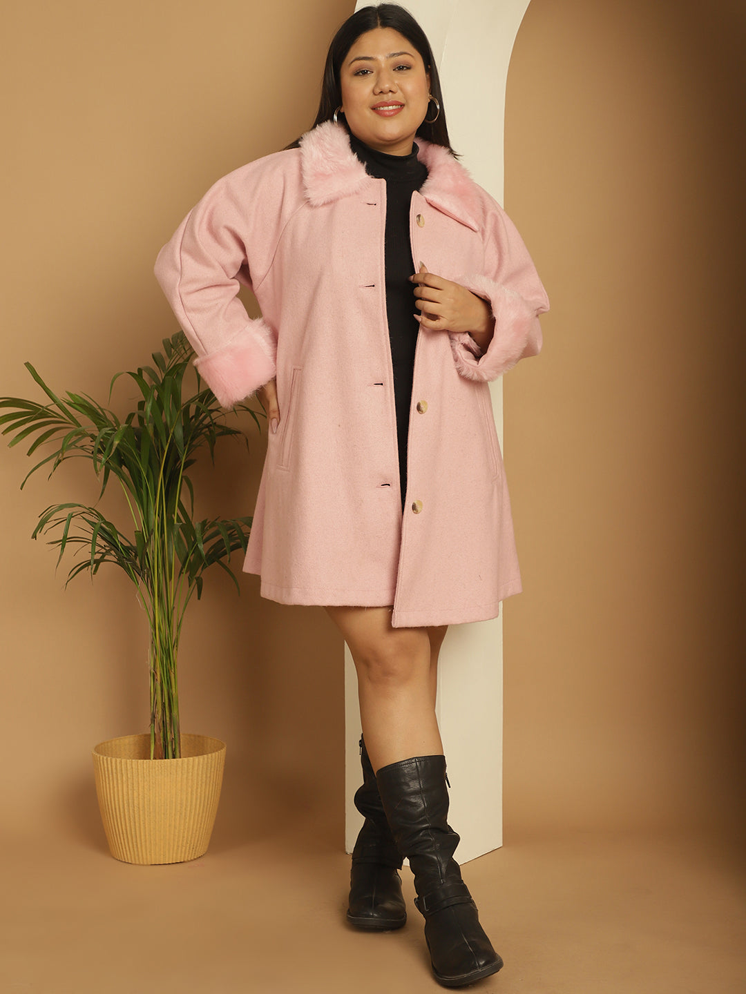 Velour Crest Coat