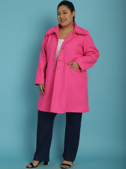 Notched Collar Single Breasted Overcoat