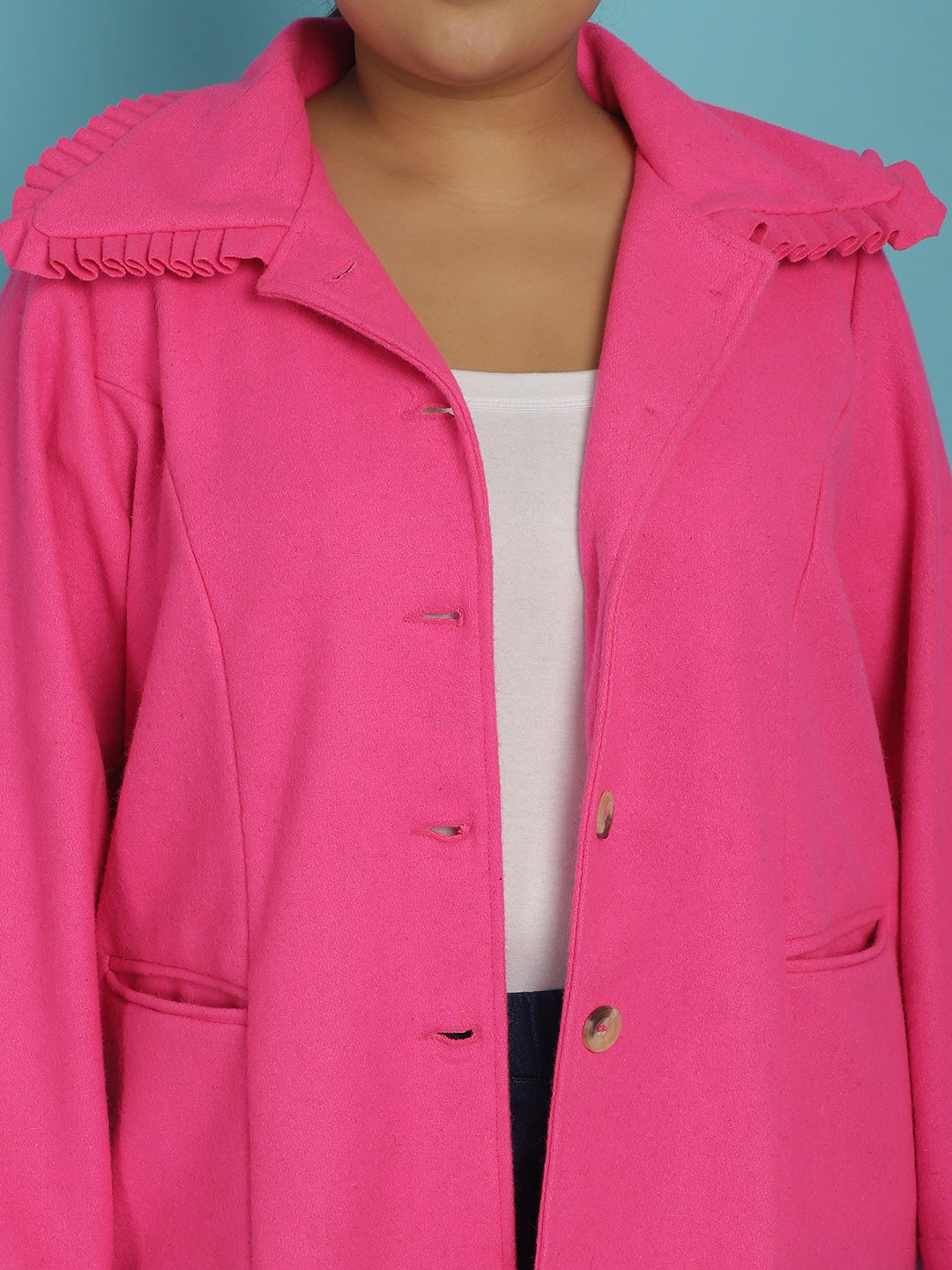 Notched Collar Single Breasted Overcoat