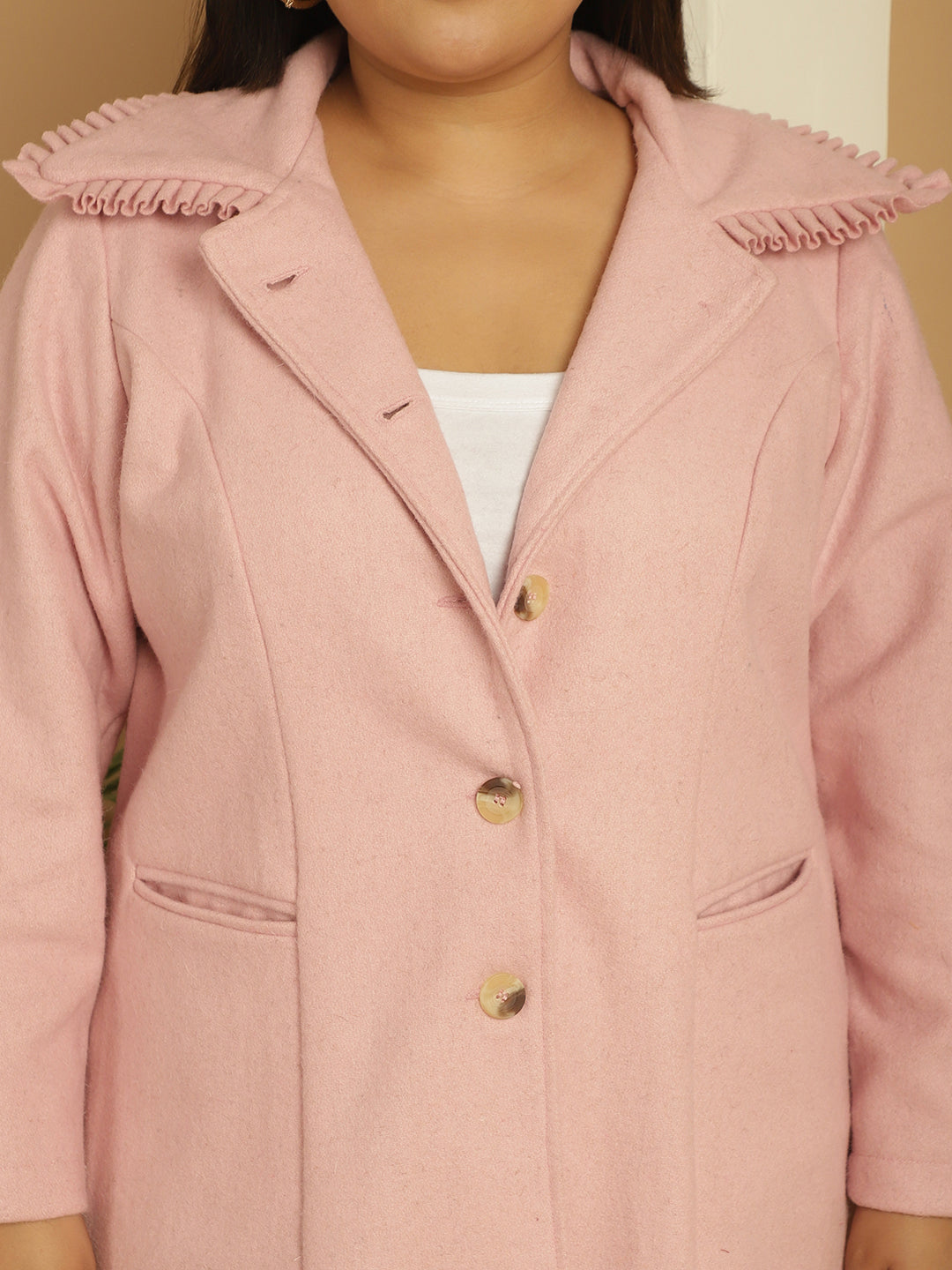 Notched Collar Single Breasted Overcoat