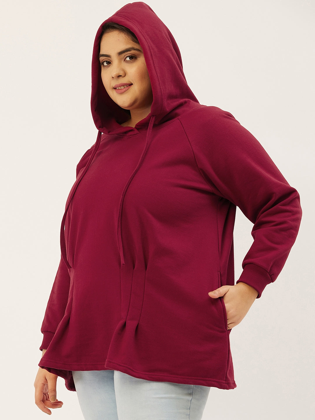 Women Plus Size Cotton Hooded Sweatshirt