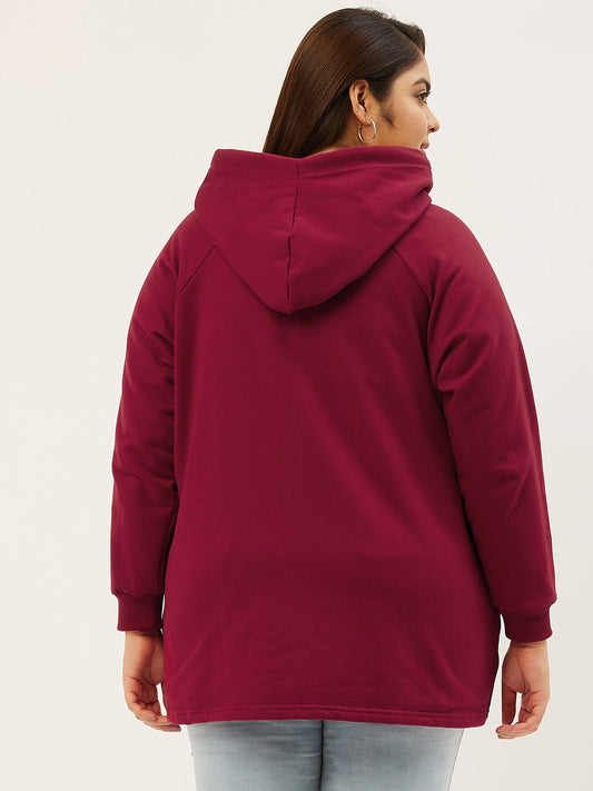 Women Plus Size Cotton Hooded Sweatshirt