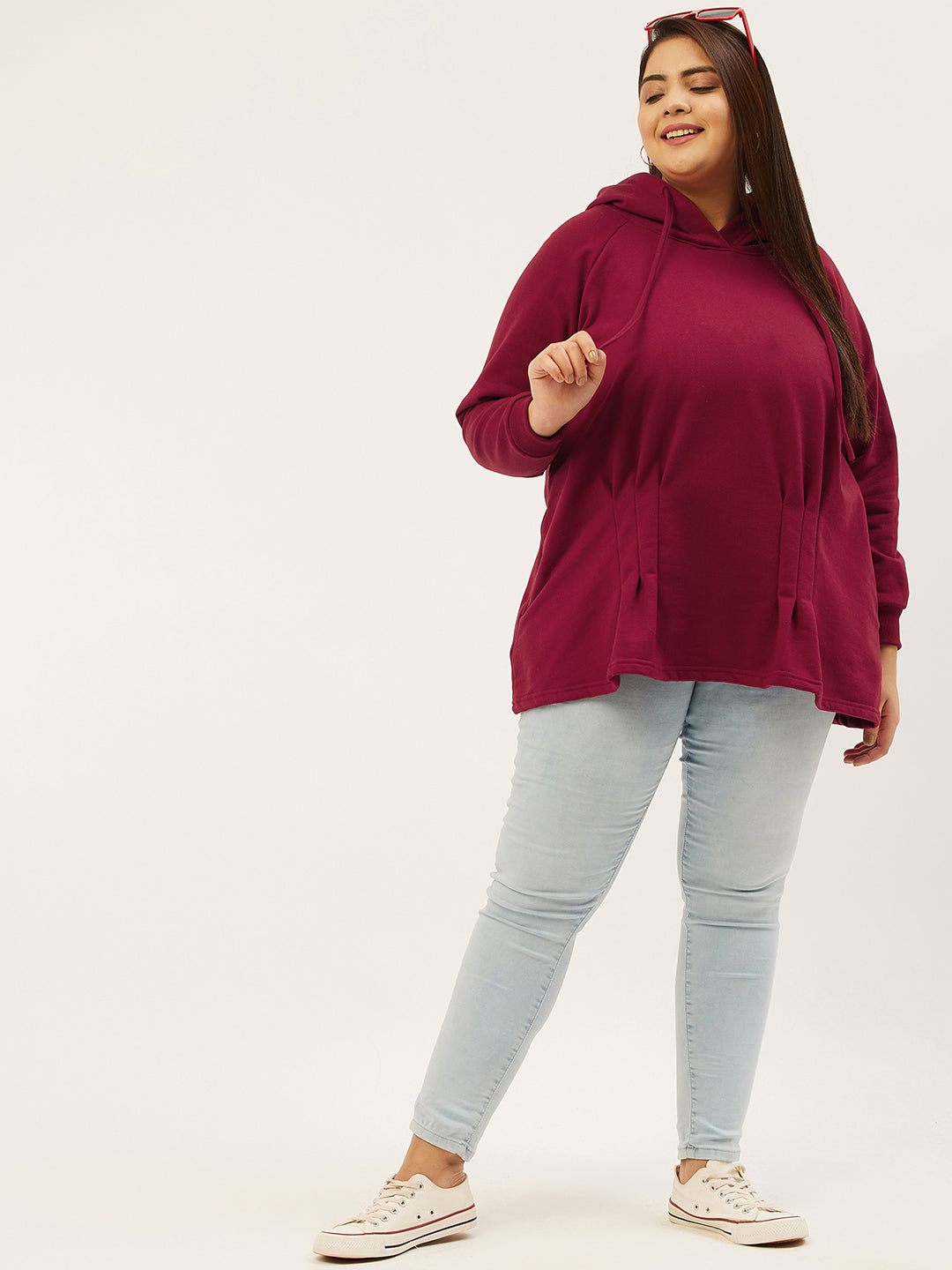 Women Plus Size Cotton Hooded Sweatshirt