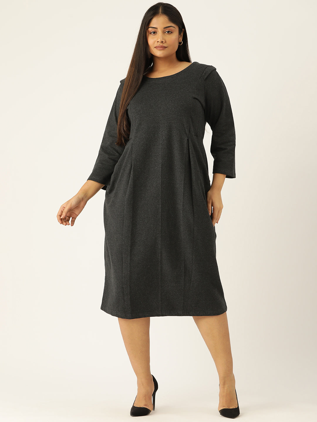 Contour Ease Midi Fleece Dress