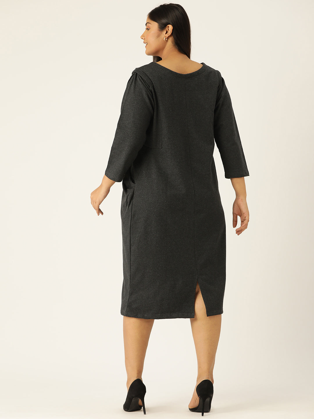 Contour Ease Midi Fleece Dress