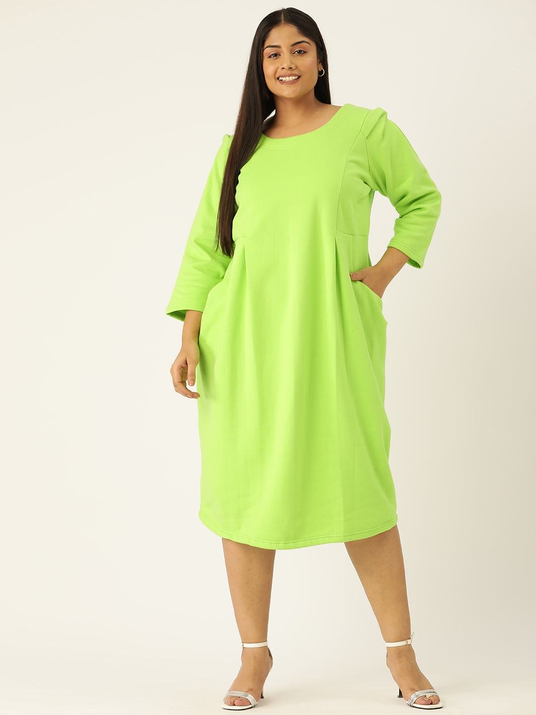 Contour Ease Midi Fleece Dress