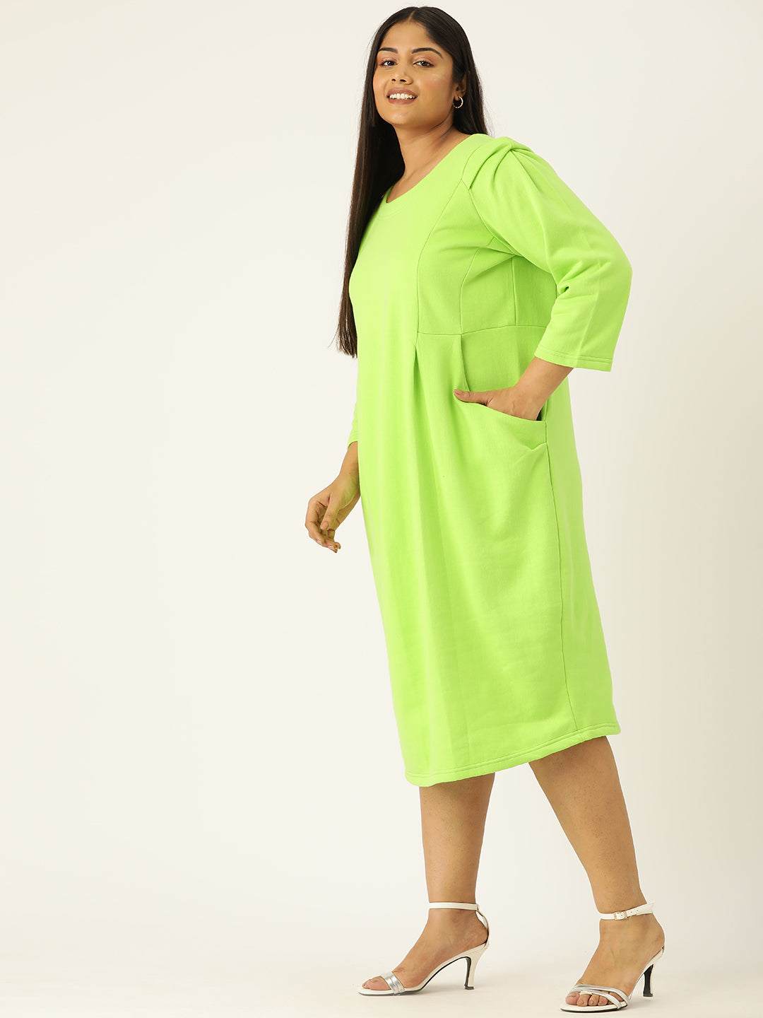 Contour Ease Midi Fleece Dress