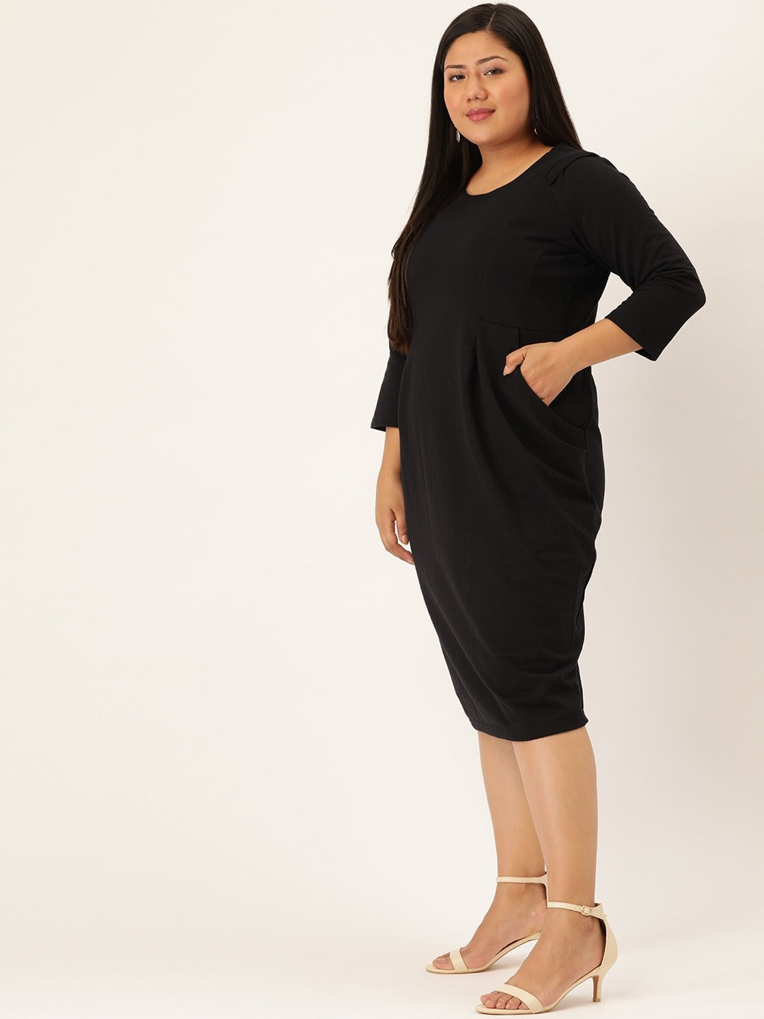Contour Ease Midi Fleece Dress