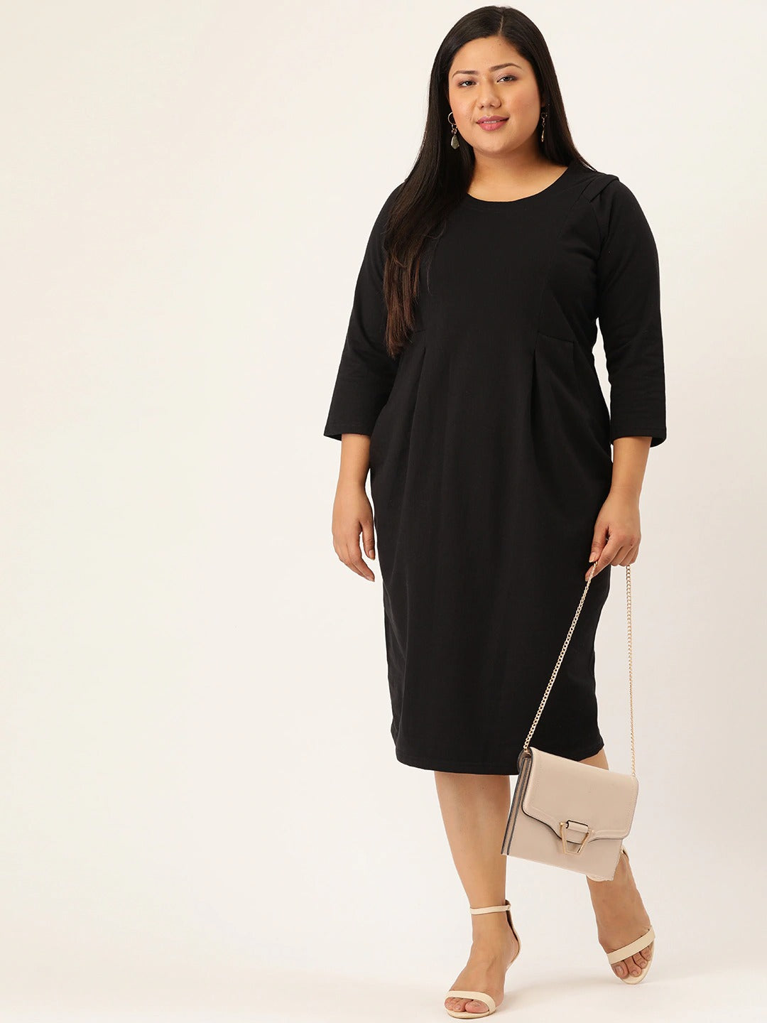 Contour Ease Midi Fleece Dress