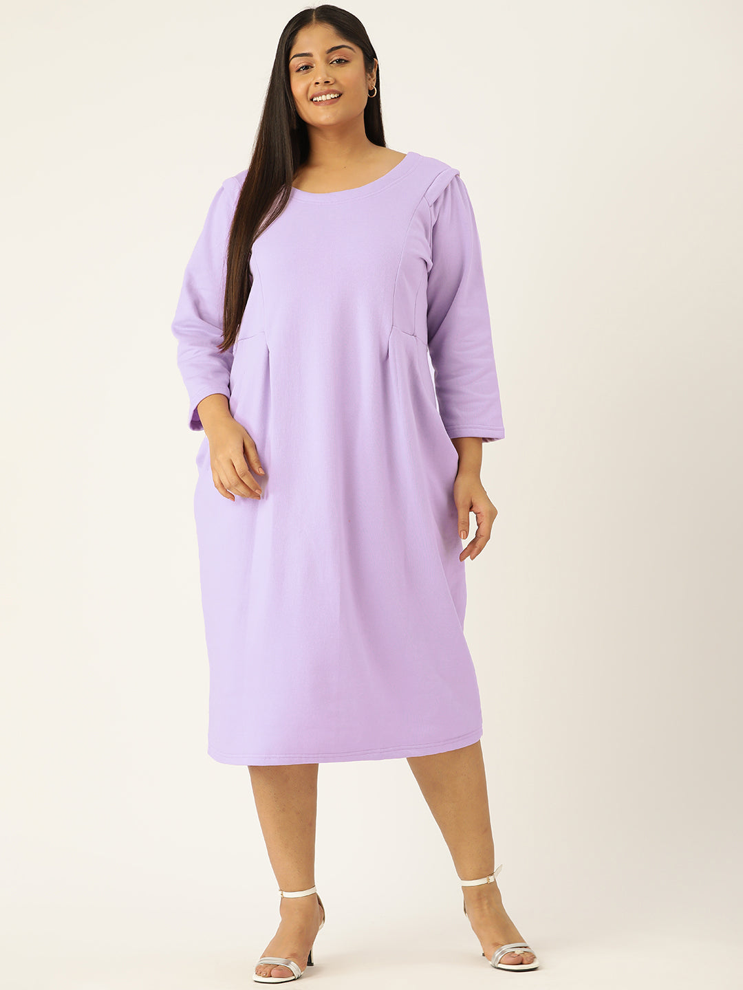 Contour Ease Midi Fleece Dress