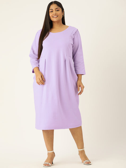 Contour Ease Midi Fleece Dress