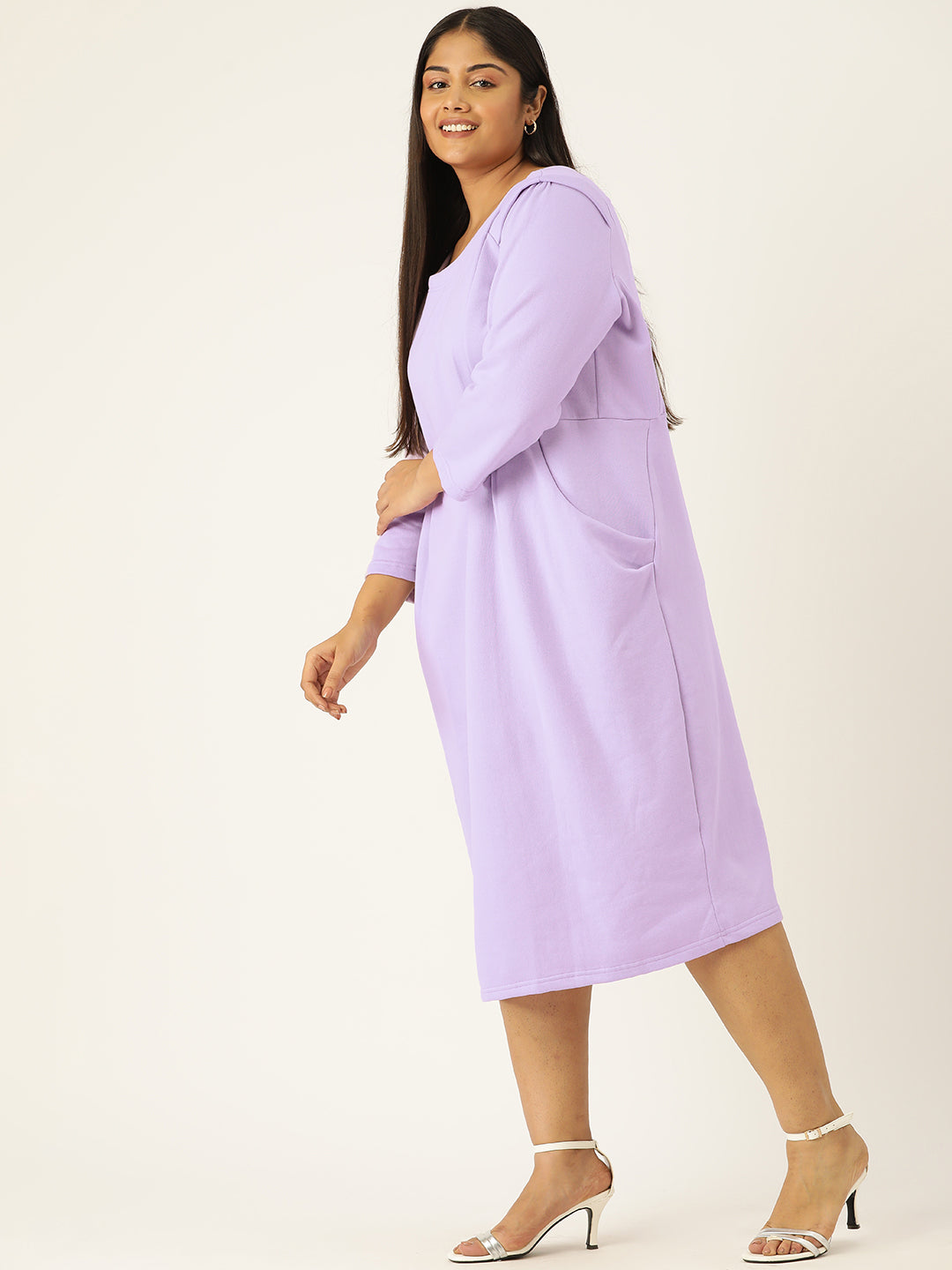 Contour Ease Midi Fleece Dress