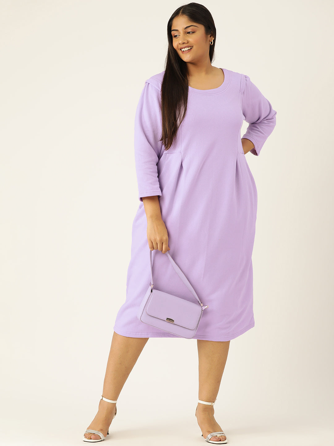Contour Ease Midi Fleece Dress