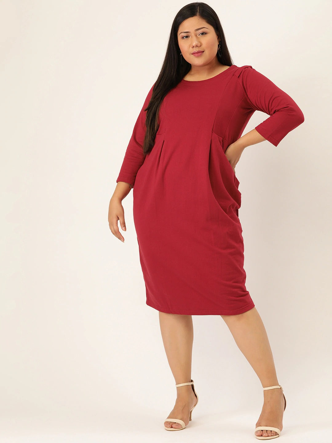 Contour Ease Midi Fleece Dress