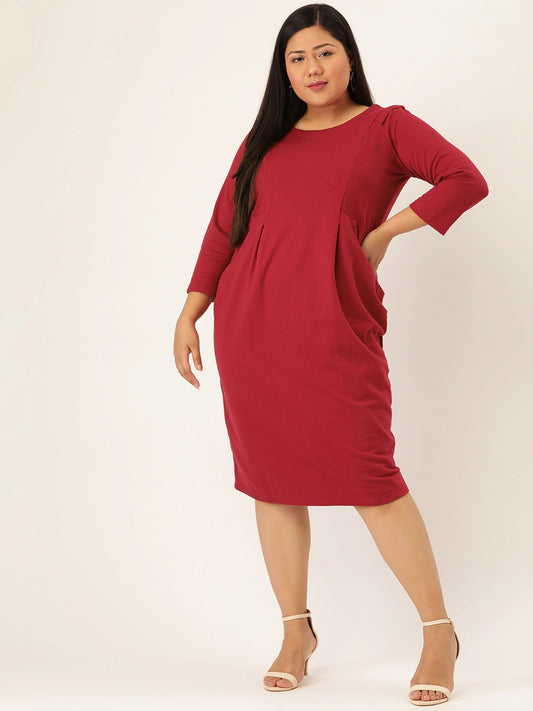 Contour Ease Midi Fleece Dress