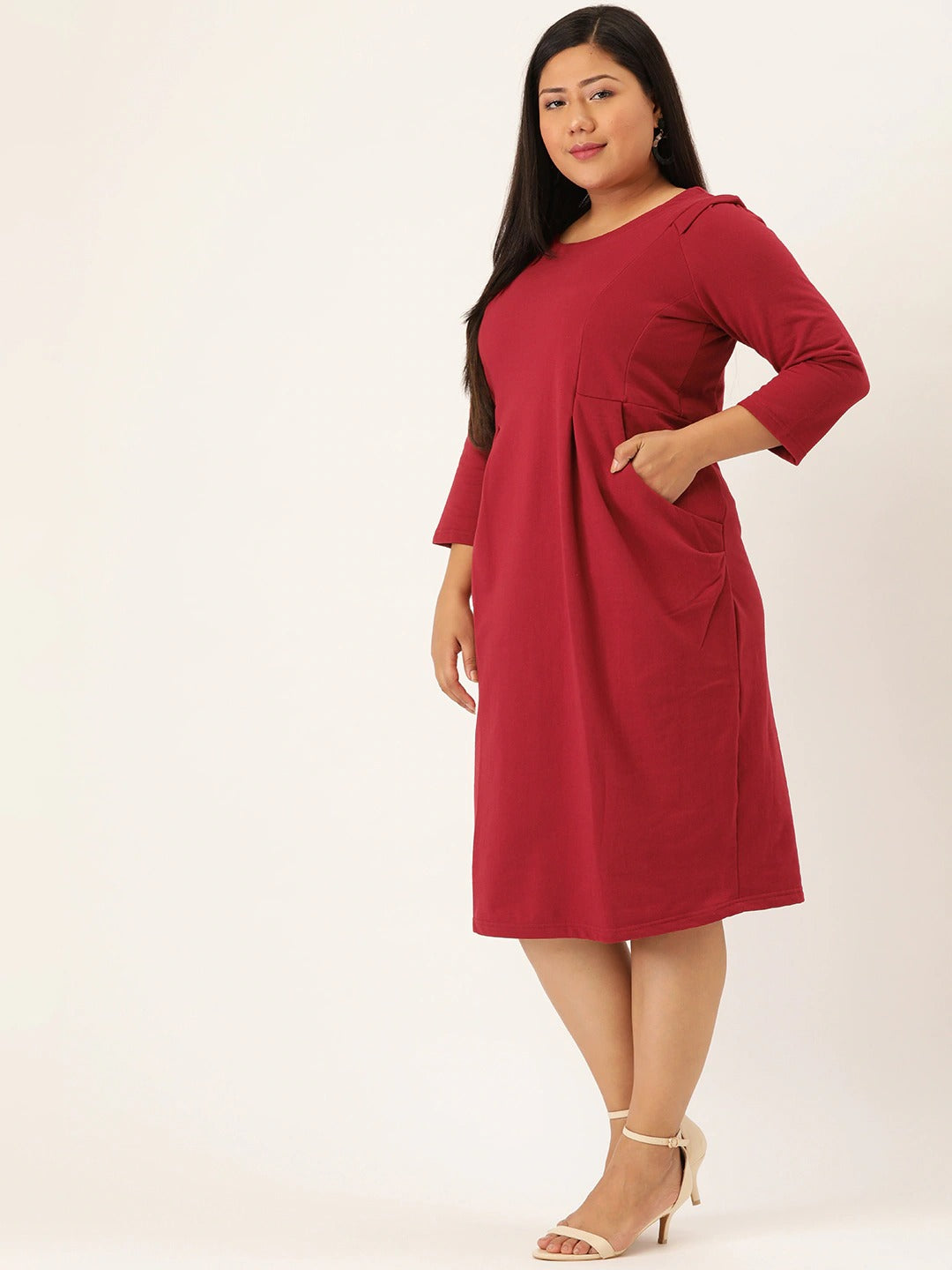Contour Ease Midi Fleece Dress