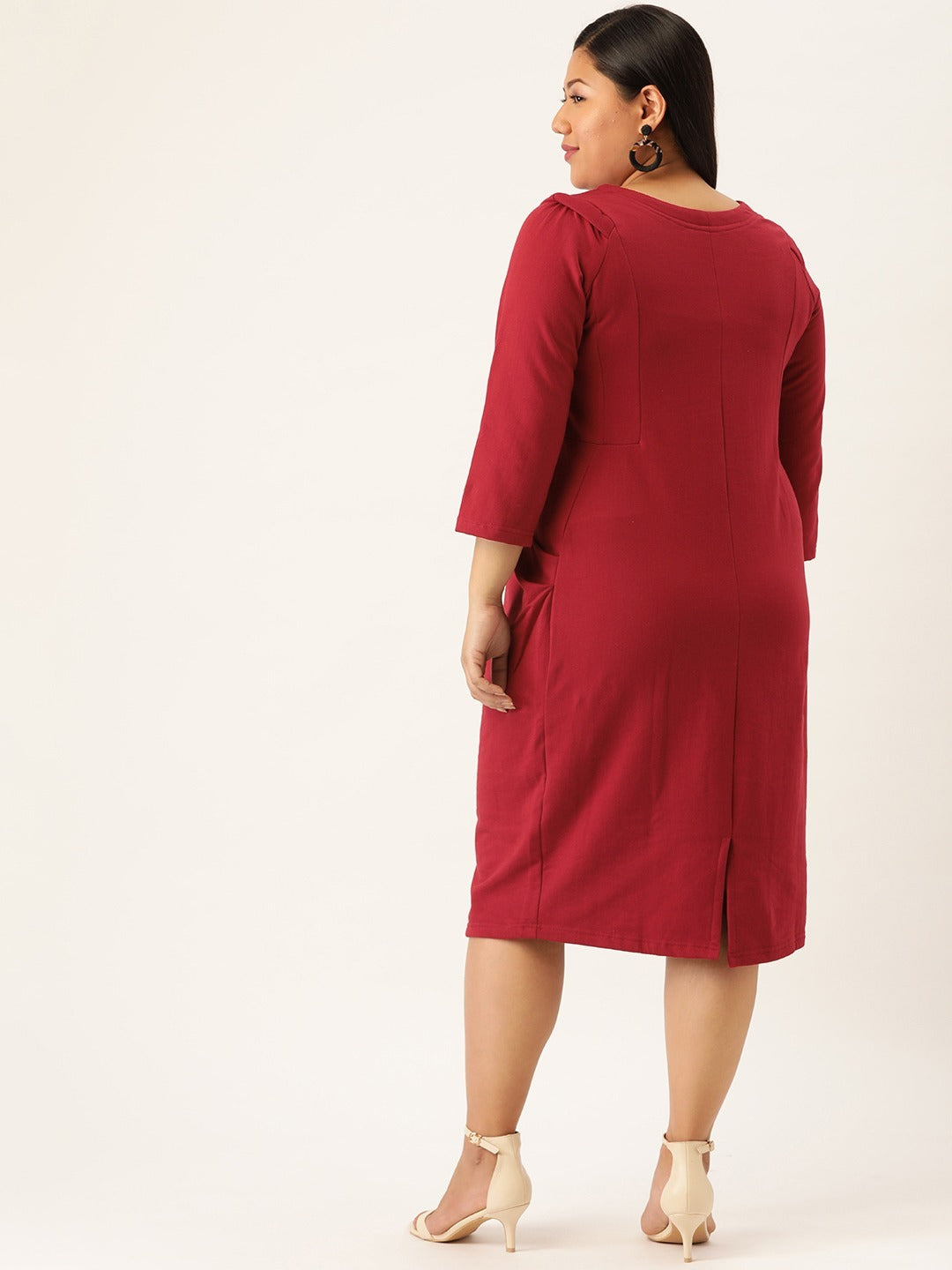 Contour Ease Midi Fleece Dress