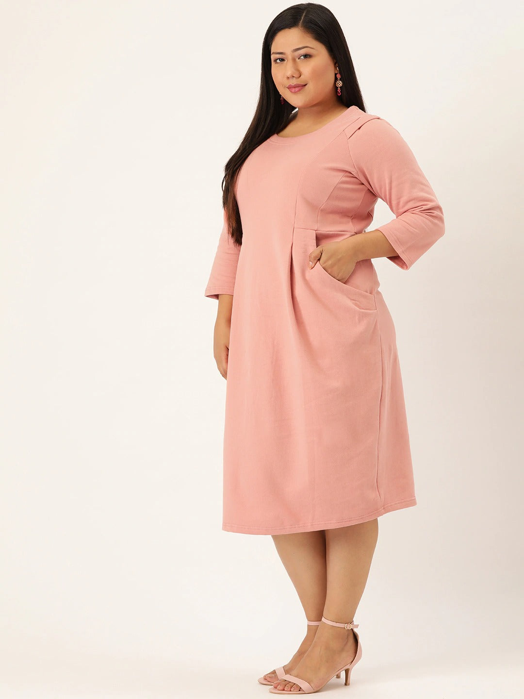 Contour Ease Midi Fleece Dress