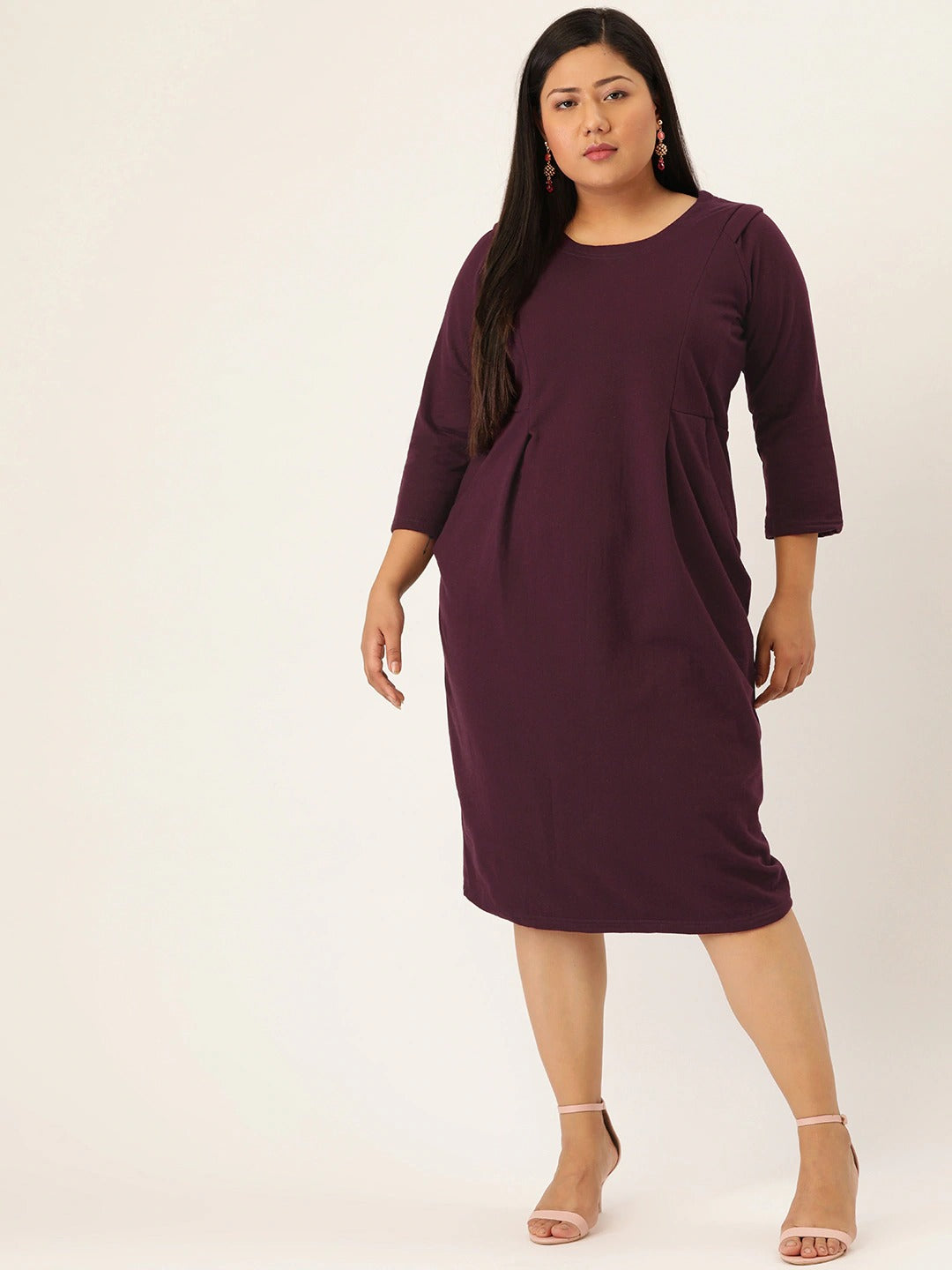 Contour Ease Midi Fleece Dress