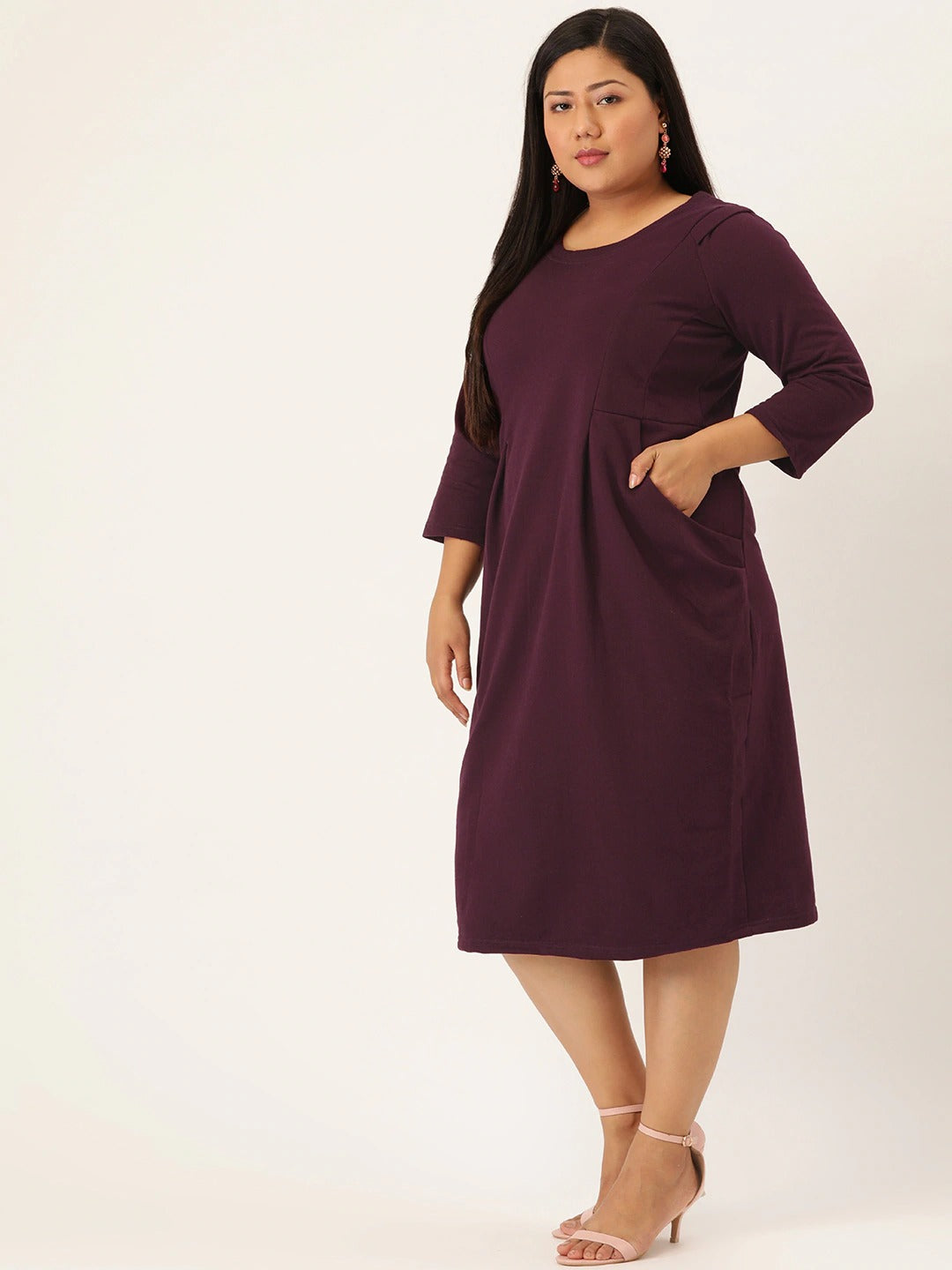 Contour Ease Midi Fleece Dress