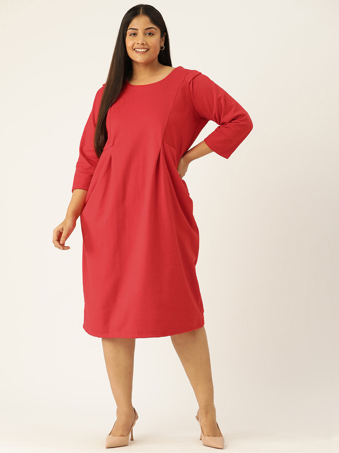 Contour Ease Midi Fleece Dress