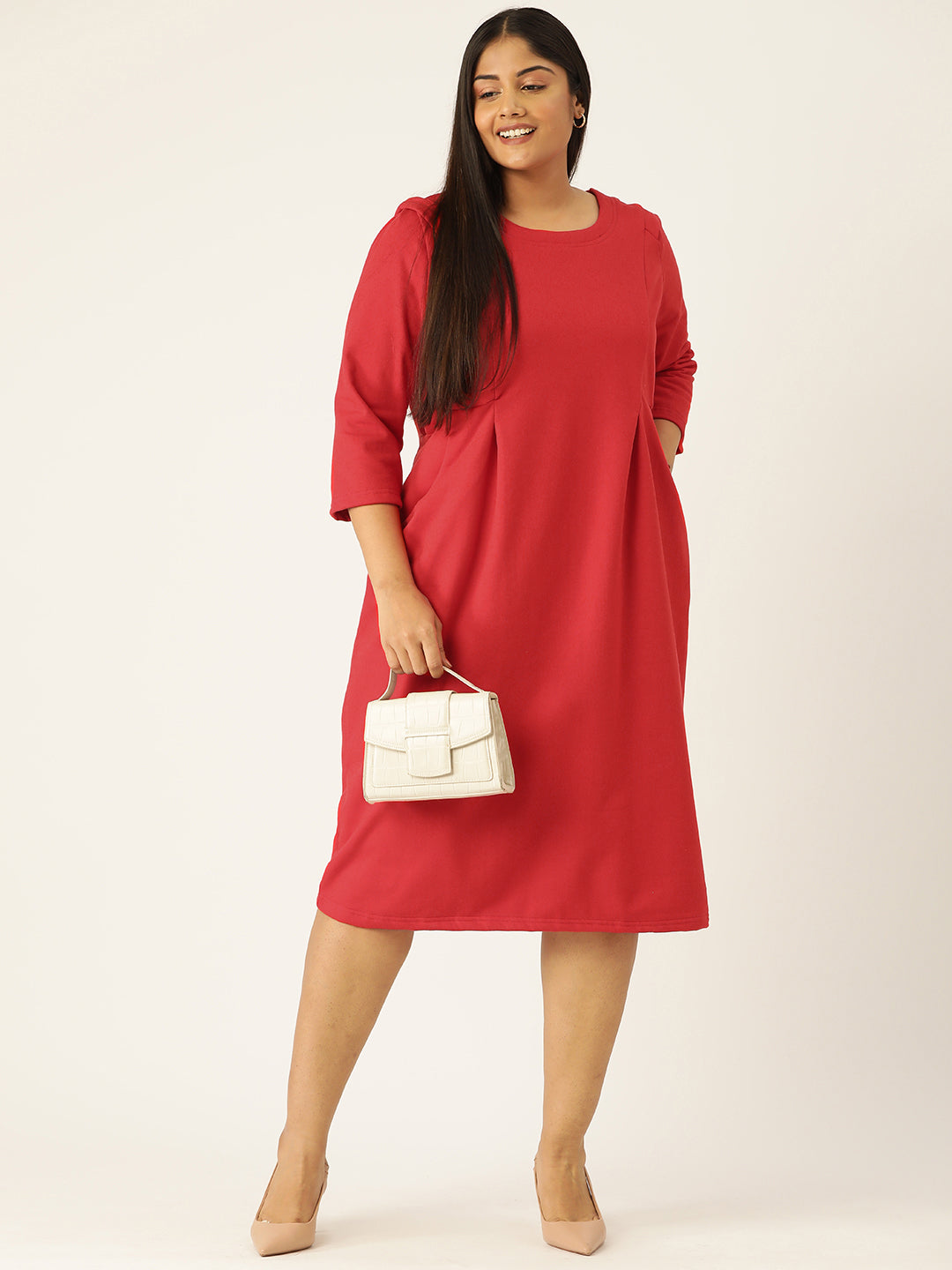 Contour Ease Midi Fleece Dress
