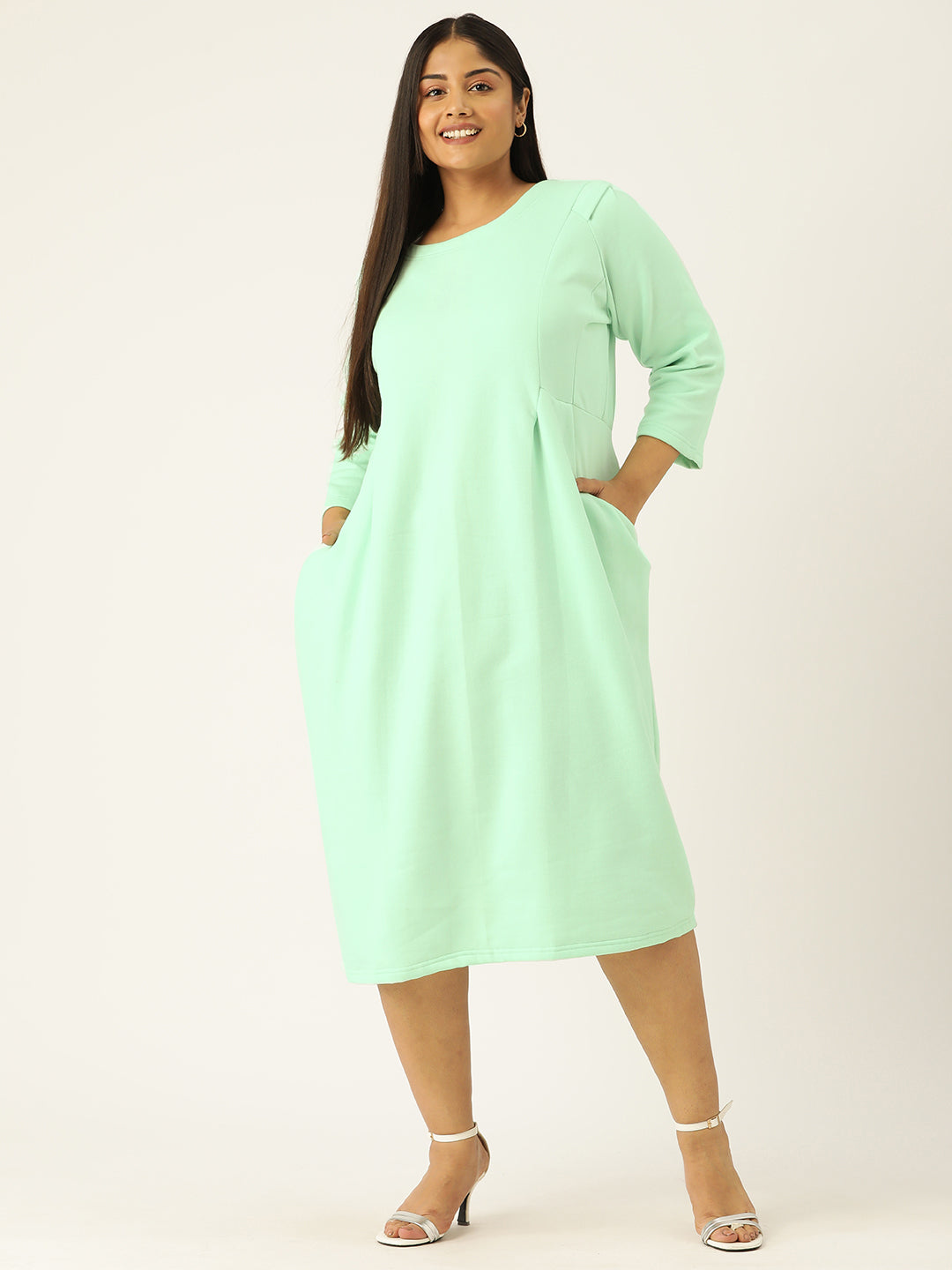 Contour Ease Midi Fleece Dress