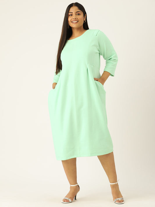 Contour Ease Midi Fleece Dress